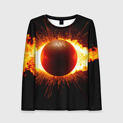Лонгслив женский Ядро для талкания в огне, цвет: 3D-принт