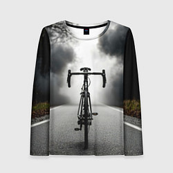 Лонгслив женский Шоссейный велосипед в черном дыму, цвет: 3D-принт