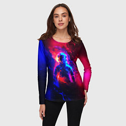 Лонгслив женский Космонавт в пламени, цвет: 3D-принт — фото 2
