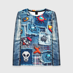 Женский лонгслив Пиксельный космос