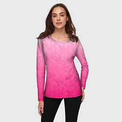 Лонгслив женский Розовый градиент с узором, цвет: 3D-принт — фото 2