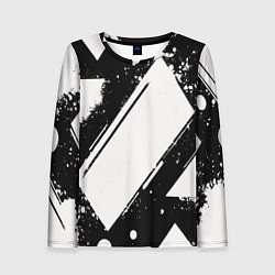 Лонгслив женский Color black white, цвет: 3D-принт