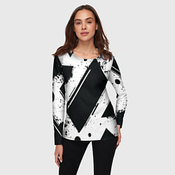 Лонгслив женский Color black white, цвет: 3D-принт — фото 2