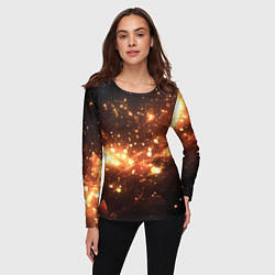 Лонгслив женский Искры и огоньки текстура, цвет: 3D-принт — фото 2