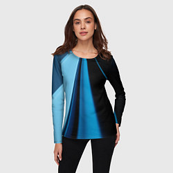 Лонгслив женский Black blue, цвет: 3D-принт — фото 2