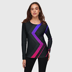 Лонгслив женский Color black line, цвет: 3D-принт — фото 2