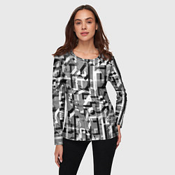Лонгслив женский Серый объёмный эффект, цвет: 3D-принт — фото 2