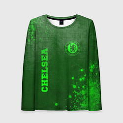 Лонгслив женский Chelsea - green gradient вертикально, цвет: 3D-принт
