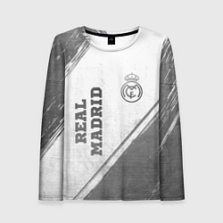 Женский лонгслив Real Madrid - white gradient вертикально