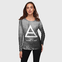 Лонгслив женский Thirty Seconds to Mars - grey gradient, цвет: 3D-принт — фото 2