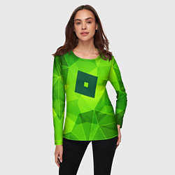 Лонгслив женский Roblox green poly, цвет: 3D-принт — фото 2