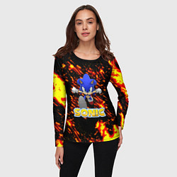 Лонгслив женский Sonic огенная текстура, цвет: 3D-принт — фото 2