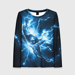 Женский лонгслив Бело-синяя туманность