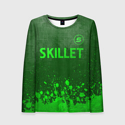 Лонгслив женский Skillet - green gradient посередине, цвет: 3D-принт