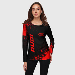 Лонгслив женский Audi - red gradient вертикально, цвет: 3D-принт — фото 2