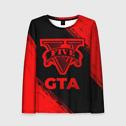 Лонгслив женский GTA - red gradient, цвет: 3D-принт