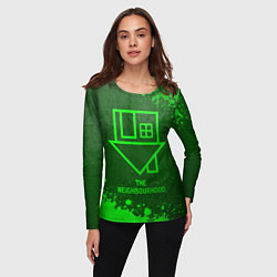 Лонгслив женский The Neighbourhood - green gradient, цвет: 3D-принт — фото 2