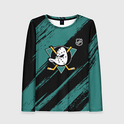 Женский лонгслив Анахайм Дакс - зеленая краска