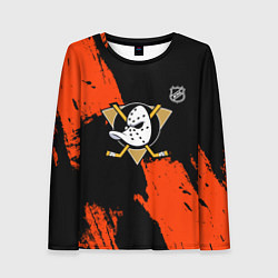 Женский лонгслив Анахайм Дакс - оранжевая краска