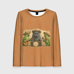 Лонгслив женский Надежды маленький оркестрик в оранжевом, цвет: 3D-принт