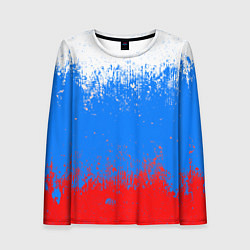 Лонгслив женский Патриот - флаг, цвет: 3D-принт