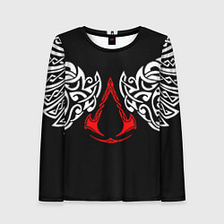 Лонгслив женский Силуэт ворона - Aссасинс Крид, цвет: 3D-принт