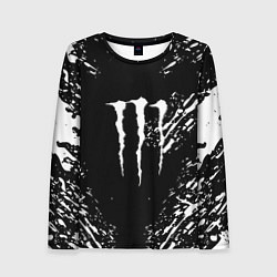 Лонгслив женский Monster energy white splash, цвет: 3D-принт