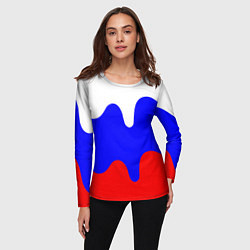 Лонгслив женский Патриот - флаг, цвет: 3D-принт — фото 2