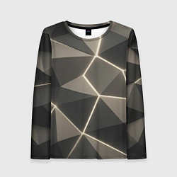 Лонгслив женский Серая объемная текстура с гранями, цвет: 3D-принт