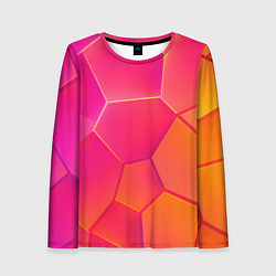 Лонгслив женский Розово-оранжевые плиты, цвет: 3D-принт