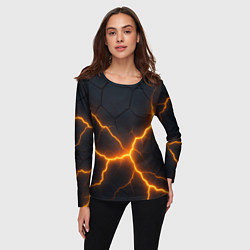 Лонгслив женский Молнии и черные плиты, цвет: 3D-принт — фото 2