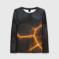 Женский лонгслив Черные плиты с оранжевой молнией