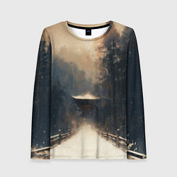 Женский лонгслив Дорога к Японскому храму