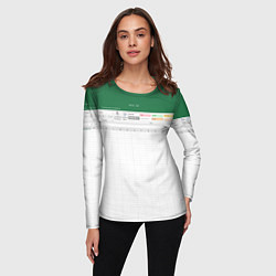 Лонгслив женский Таблица Excel текстура, цвет: 3D-принт — фото 2