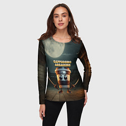 Лонгслив женский Cappuccino Assassino мем, цвет: 3D-принт — фото 2
