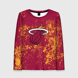 Лонгслив женский Майами Хит - брызги красок, цвет: 3D-принт