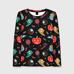 Женский лонгслив Halloween red pumpkin