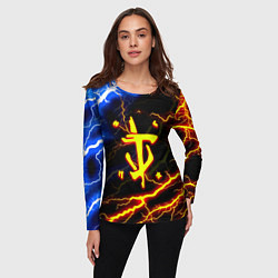 Лонгслив женский Doom молнии шторм, цвет: 3D-принт — фото 2