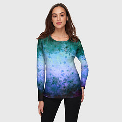 Лонгслив женский Абстракция - blue-green acid, цвет: 3D-принт — фото 2