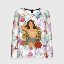 Лонгслив женский Lana Del Rey в полевых цветах, цвет: 3D-принт