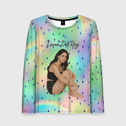 Женский лонгслив Lana Del Rey сидит обняв колени