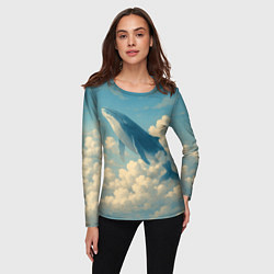 Лонгслив женский Кит в облаках, цвет: 3D-принт — фото 2