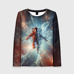 Лонгслив женский Космонавт в космической туманности, цвет: 3D-принт