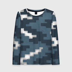 Лонгслив женский Пиксельная текстура камуфляж, цвет: 3D-принт