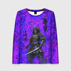 Лонгслив женский Призрак самурай - неоновые краски, цвет: 3D-принт