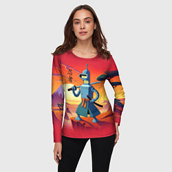 Лонгслив женский Бендер ниндзя в Японском пейзаже, цвет: 3D-принт — фото 2