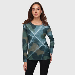Лонгслив женский Лед на камуфляже, цвет: 3D-принт — фото 2