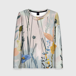 Лонгслив женский Цветы полевые, цвет: 3D-принт