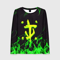Лонгслив женский Doom кислотное лого, цвет: 3D-принт