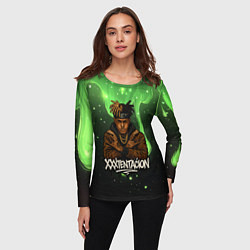 Лонгслив женский XXXTentacion на фоне зеленой краски, цвет: 3D-принт — фото 2